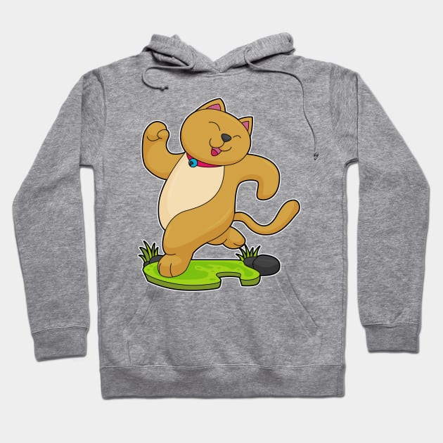 Cat with Choker at Running Hoodie by Markus Schnabel